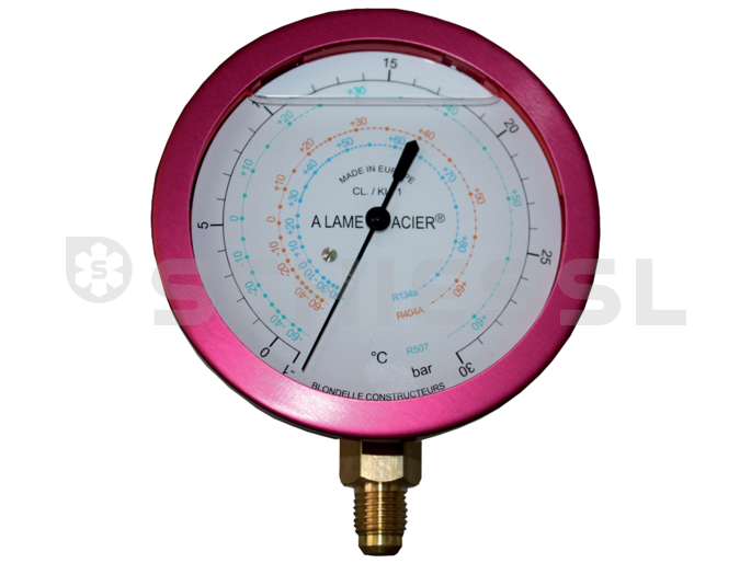 Blondelle pressure gauge -1/+160bar 80mm R744 oil filled