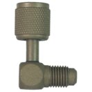 Quick coupling w. schrader valve 90° QC-E4 7/16"UNFx7/16"UNF bent