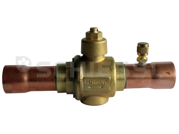 Euro ball shut-off valve BI-FLOW 52 bar 42mm solder with schrader  REF1.1.S.F.042.1.52