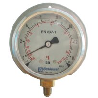 Schiessl pressure manometer -1/+24bar 80mm R134a 7/16 UNF glycerine RH