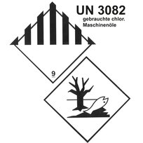Aufkleber ''gebrauchte Maschinenöle'' für Altölkanister inkl. UN-Nummer