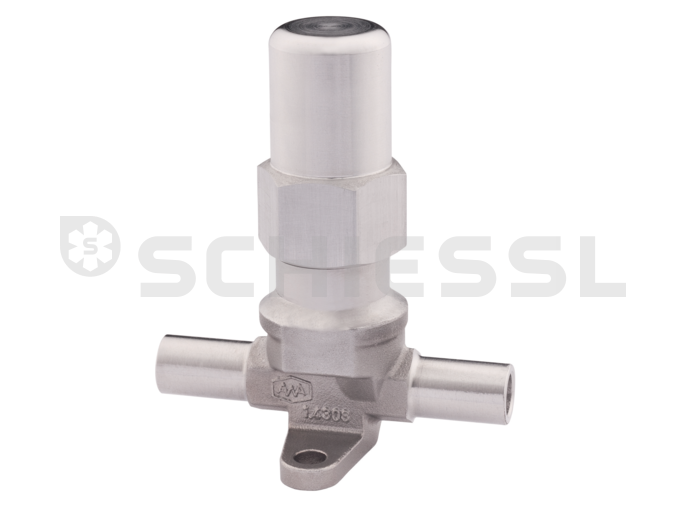 AWA shut-off valve series 881-1, stainless steel 6mm solder, 63bar