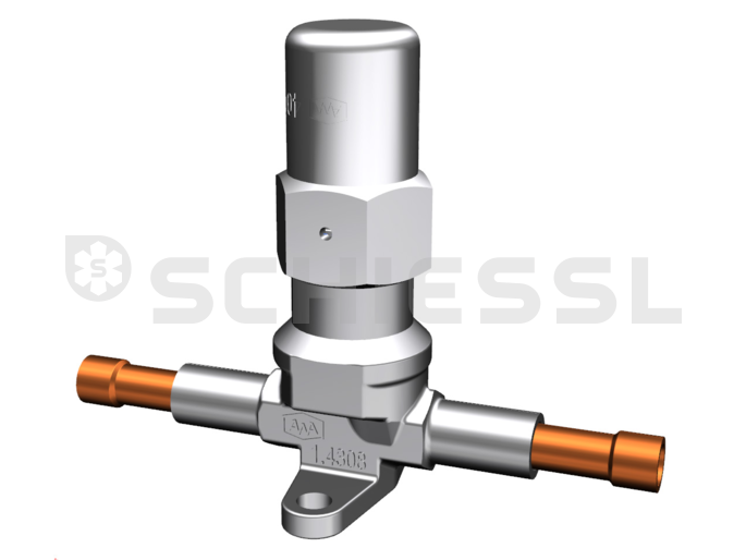 AWA shut-off valve series 881-2, stainless steel 6mm solder, 63bar