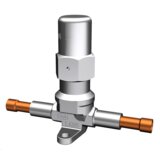 AWA shut-off valve series 881-2, stainless steel 15mm/5/8" solder, 63 bar