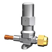 AWA shut-off valve series 881-9, stainless steel 6mm solder x 7/16" UNF, 63bar