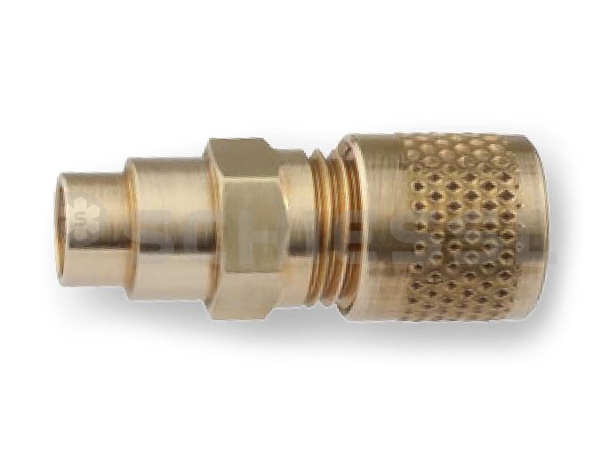 Solder socket with schrader valve 200bar ODS6 / ODM8/10 - 7/16"UNF (590044950)