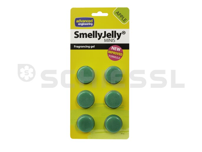 Duftgel f.kleine Klimaanlage SmellyJelly Mini Apfelduft grün (6Stk)