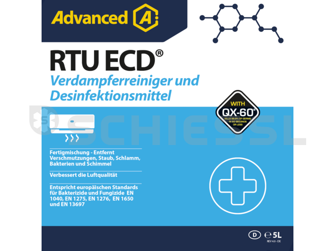 Cleaning agent/disinfectant for evaporator RTU ECD barrel 205L (ready to use)