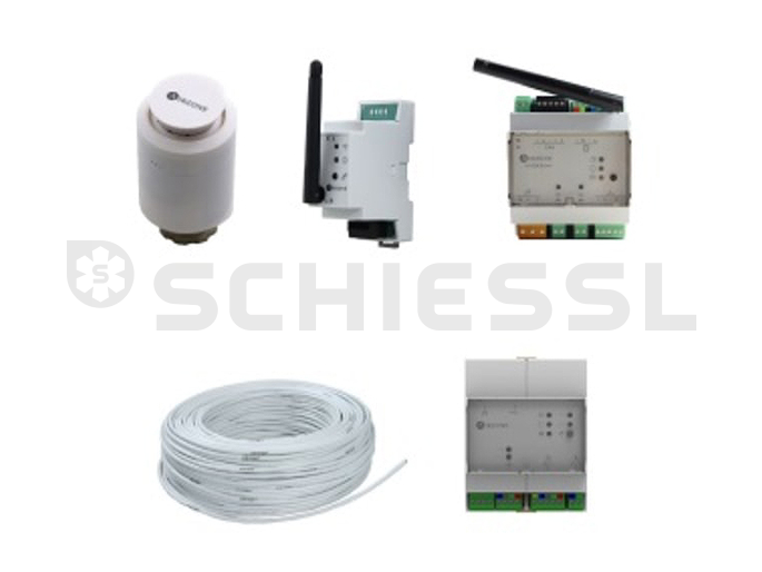 AIRZONE Flexa 25 radiant VALR HUB (Heizkörper) Pack - 8 Thermostatköpfe