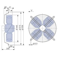 Bitzer unità di ventilazione 230V per LH64/104/114 FB045-4EK.4F.V4L 343 014 52