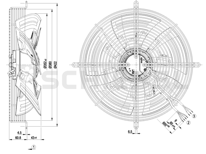 Bitzer Belüftungseinheit 230V f. LH32/33/44E S3G350-AN01-34  343 023 01