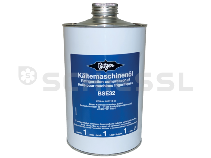 Bitzer refrigeration oil BSE 32 can 1L  915 110 02