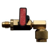 CPS ball valve for filling hoses BV-90 R/G/B 90° 7/16'' UNF i/o