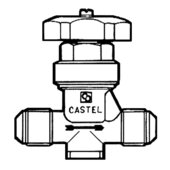 Castel diaphragm shut-off valve 6210/3 5/8 UNF