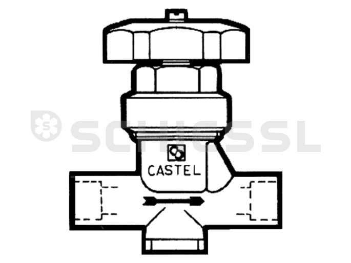 Castel diaphragm shut-off valve 6220/6 3/4" solder