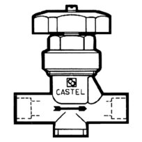 Castel diaphragm shut-off valve 6220/2 1/4" solder