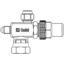 Castel Rotalockventil 1'' x 12mm + 1/2'' Löt  6320/4