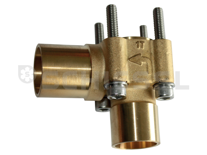 Danfoss bottom valve elbow TE55 solder 1-1/8''x1-3/8''  067G4004