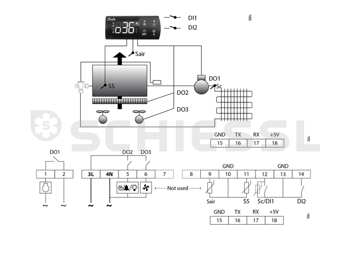 Controllore di raffreddamento Danfoss ERC 213 | 3 relè | 230V | senza sensori | 080G3294