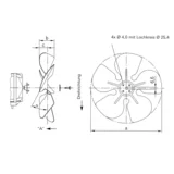 Universal Ventilatorflügel D=154mm drückend