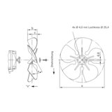 EBM fan blades D = 250mm 22 degrees suction (V)