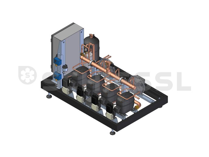 Rivacold set composito con centralina elettrica C4NMC12Y0R02-04 s. cond. c. tubo compens. olio + trasm. di press.