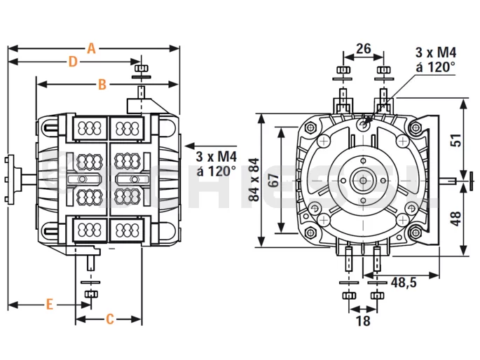 Glems Ventilatormotor GT 25 DRM 400V/1/50Hz