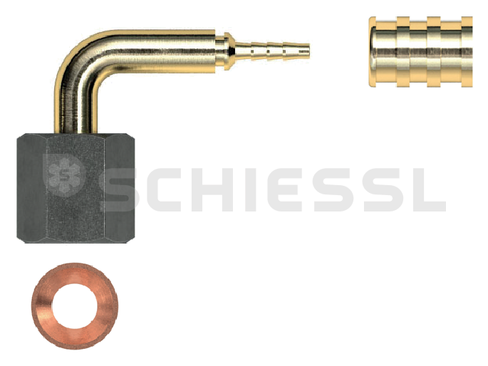 Gomax press connection 7/16 UNF KCA02C Quadra DN2, 90 ° (1Pg. = 10pcs.)