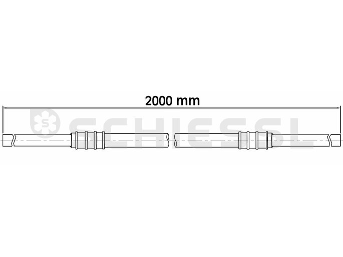 Gomax flex. Refrigerant line CHT200 DN6 2000mm solder/solder (orange)