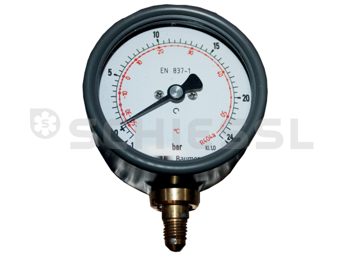 Haenni pressure gauge -1/+24bar 80mm R134a / 404A / 507 glycerine