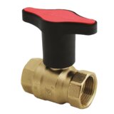 Herz Kugelhahn m. verlängerter Knebe rot PN25, DN15