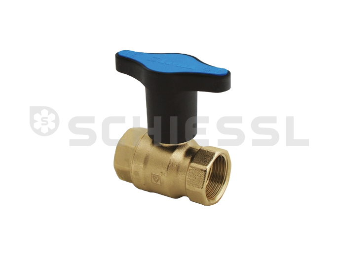 Herz Kugelhahn m verlängerter Knebe blau PN25, DN15