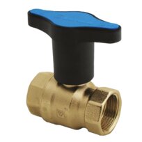 Herz Kugelhahn m verlängerter Knebe blau PN25, DN20