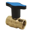 Herz Kugelhahn m verlängerter Knebe blau PN25, DN15