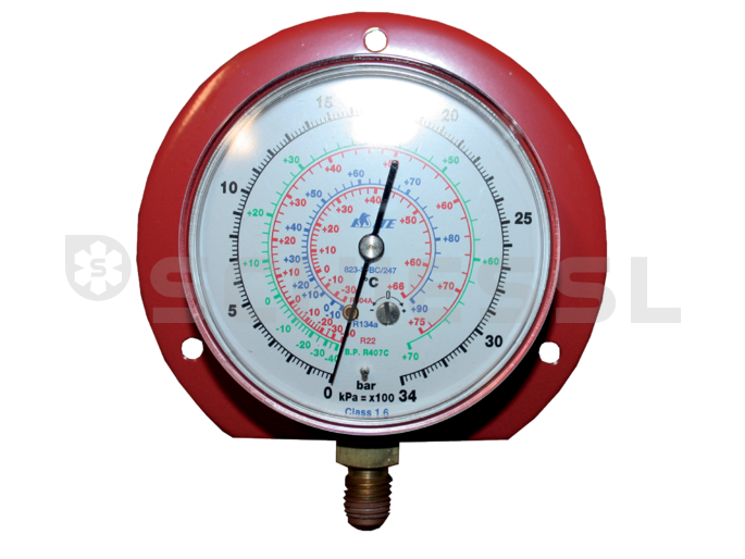 ITE pressure manometer class 1.6 823-WM-BC/247 R22/134a/404A/407C (RH)