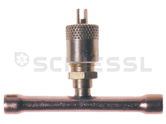 Schrader valve T-piece solder MV-8414 1/4"x7/16"UNFx1/4" outside
