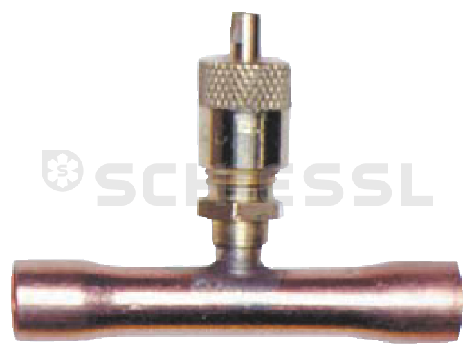 Schrader valve T-piece solder MV-8438 3/8"x7/16"UNFx3/8" outside