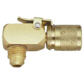 Quick coupling w. schrader valve 90° 17-C 7/16"UNFx7/16"UNF bent