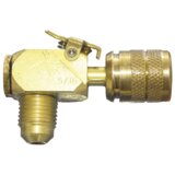 Quick coupling w. schrader valve 90° 27-C 1/2"-20UNF (5/16"SAE) R410A bent