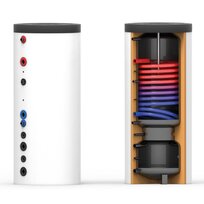 Combi storage tank 300L / 100L for heat pump tap water / buffer DM  760mm/ H=1605/1836