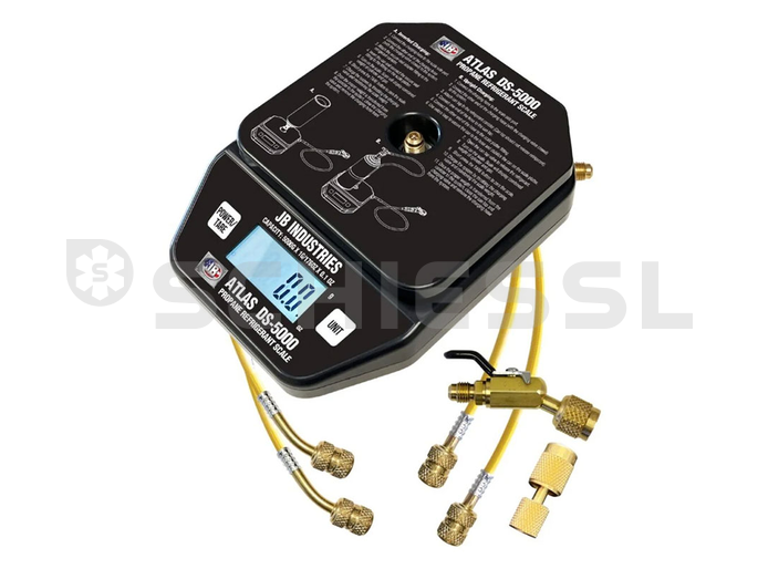 Javac elektronische Füllwaage für R290 DS-5000 mit 2 Schläuchen und Kugelventil