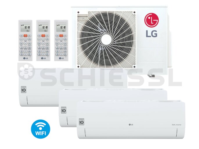 LG Klimagerät Standard+ Quattro-Set Big 3x PC09SK/ PC12SK/ MU4R25.U21 R32 7,0kW