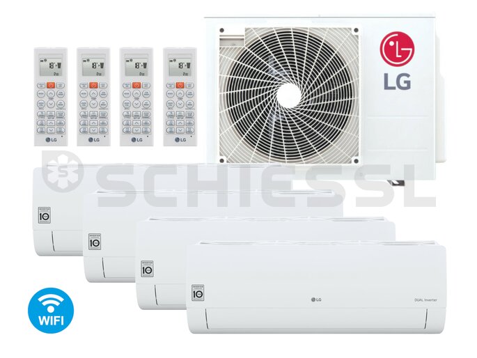 LG Klimagerät Standard+ Quattro-Set Tiny 4x PC09SK.NSJ/ MU4R25.U21 R32 7,0kW