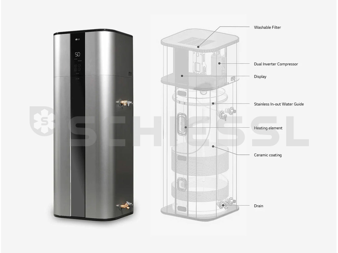 LG Therma V Warmwasserwärmepumpe WH20S F5 mit 200 Liter Speicher