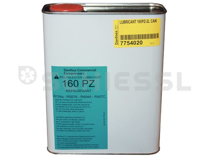 Danfoss refrigeration oil can 2L 160 PZ