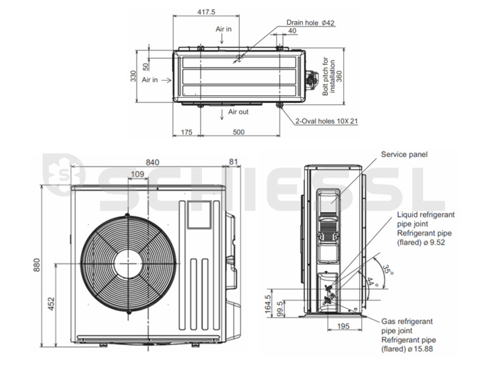 Mitsubishi M-Serie Kanalgerät m.WP+Inv. SEZ-KD50 DA.TG R32 o.Fernbedienung
