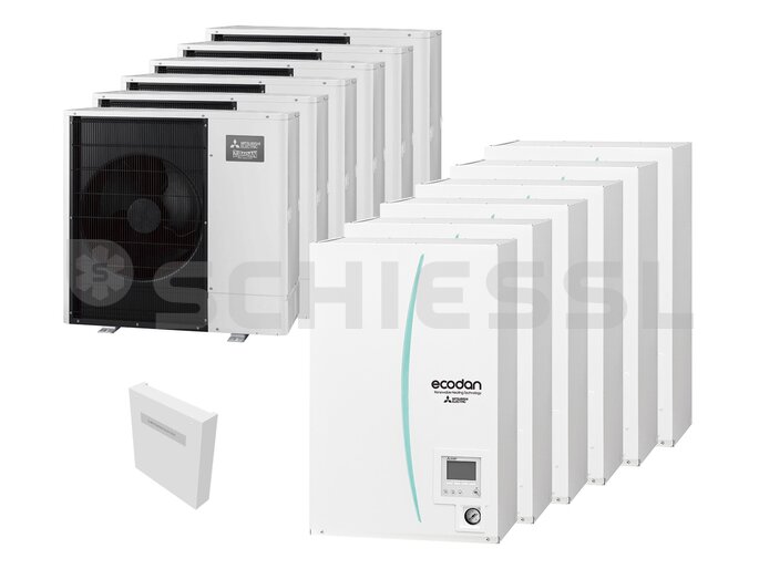  Warmepumpe Mitsubishi Set SZ 6.100 6xPUD-SHWM100Y 6xEHSD-MED 1xPACIF071B