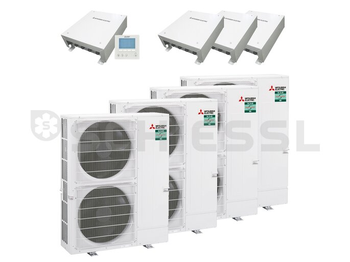 Mitsubishi heat pump cascade set ZM50C power 4x PUZ-ZM125 / 1x IF013 / 3x SIF013 R32