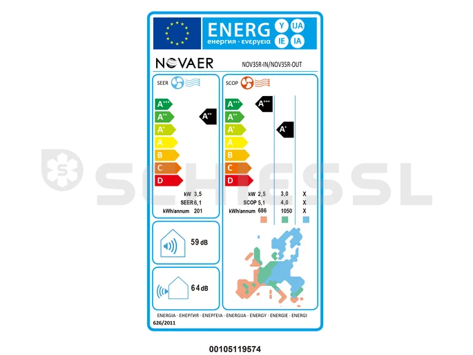 Novaer Klima- Polar Single Außengerät NOV35R-OUT  3,5KW R32(230V)