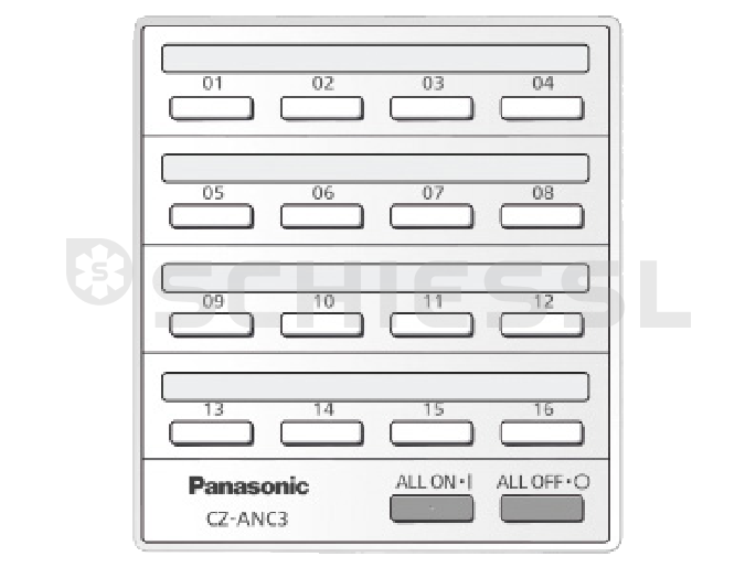 Panasonic communication system ECOi/PACi CZ-ANC3 switch-/status board for 16 indoor units
